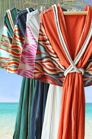 Silk Ikat robe. Robe. Ikat robe. Muslin Rob. Caftan. Beach wear. Resort wear. 