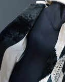 Silk Velvet Ikat Black, Green and White Coat