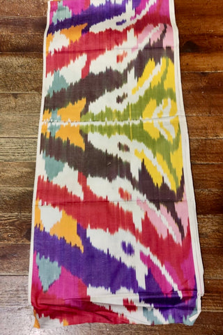 Handwoven multicolor silk ikat fabric