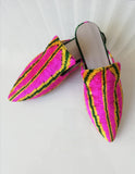 Silk Velvet Ikat Slippers 052