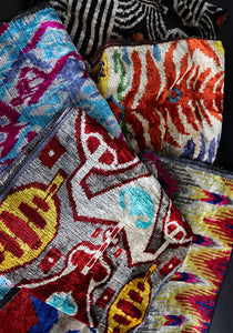 authentic handwoven silk velvet uzbekistan fabrics. Hometextile and home decoration fabrics.