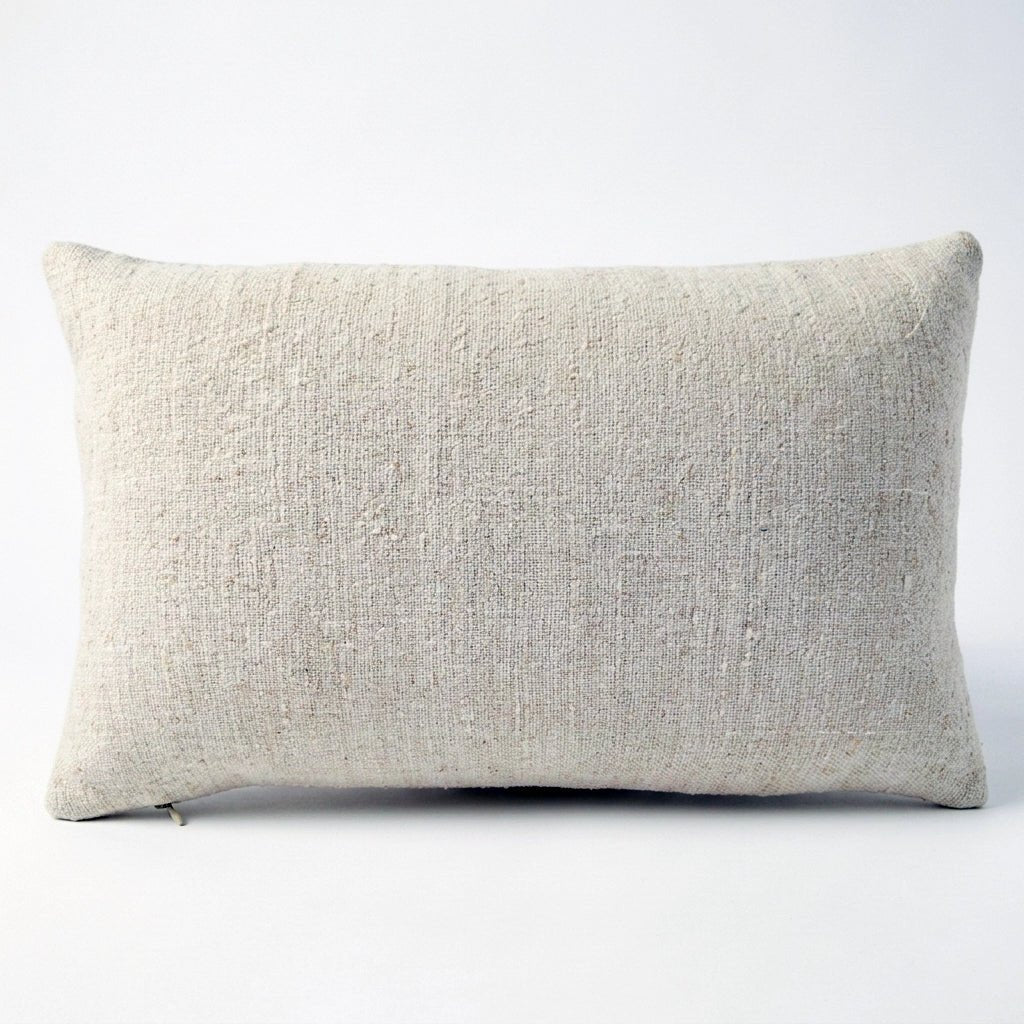 Antique Grain Sack Lumbar Pillow | Aqua Heritage Stripe 40×60 cm