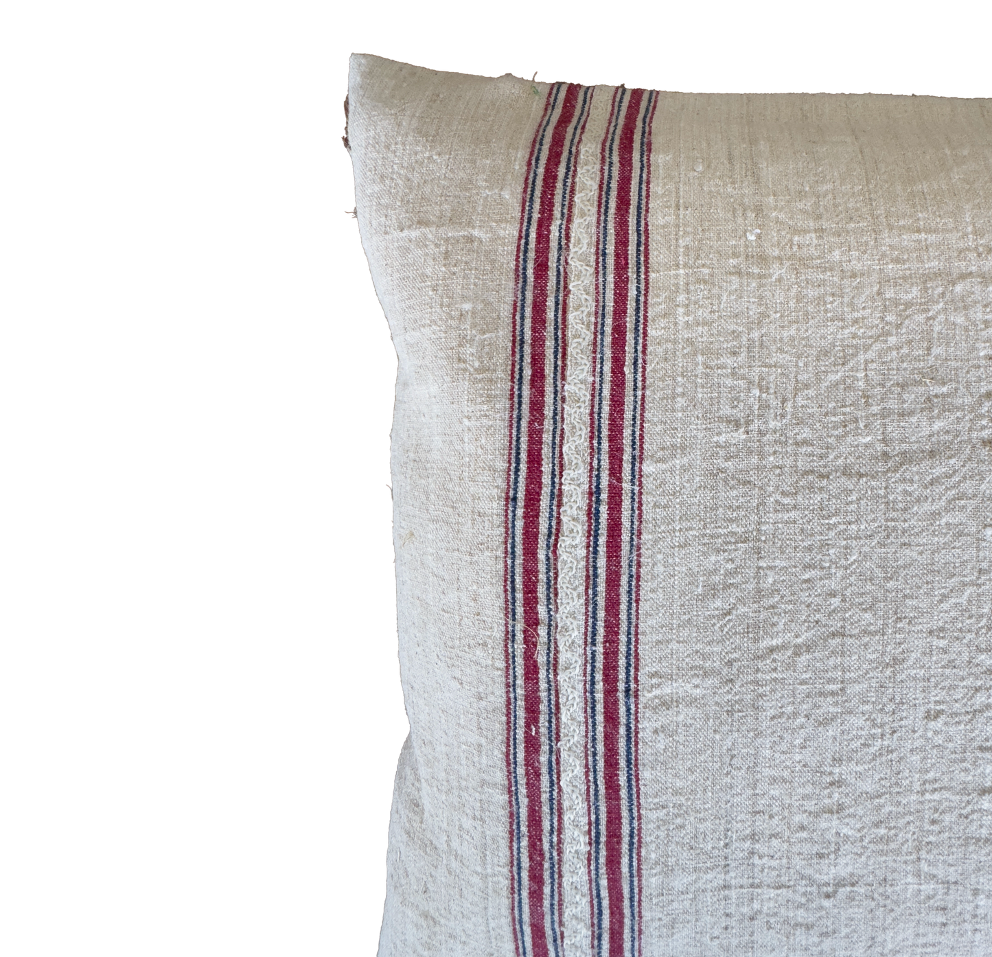 Bring timeless farmhouse style to your home with this authentic Antique Handwoven Linen Pillow Cover. Handmade from vintage linen featuring classic red heritage stripes, each piece is one of a kind and perfect for French country, rustic and Scandinavian interiors.