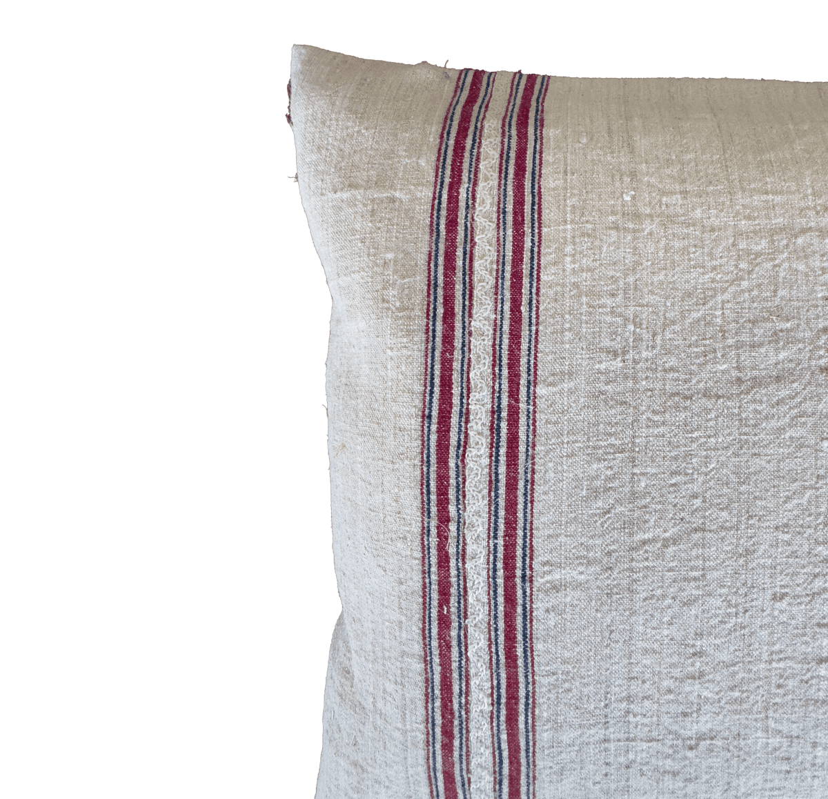 Bring timeless farmhouse style to your home with this authentic Antique Handwoven Linen Pillow Cover. Handmade from vintage linen featuring classic red heritage stripes, each piece is one of a kind and perfect for French country, rustic and Scandinavian interiors.