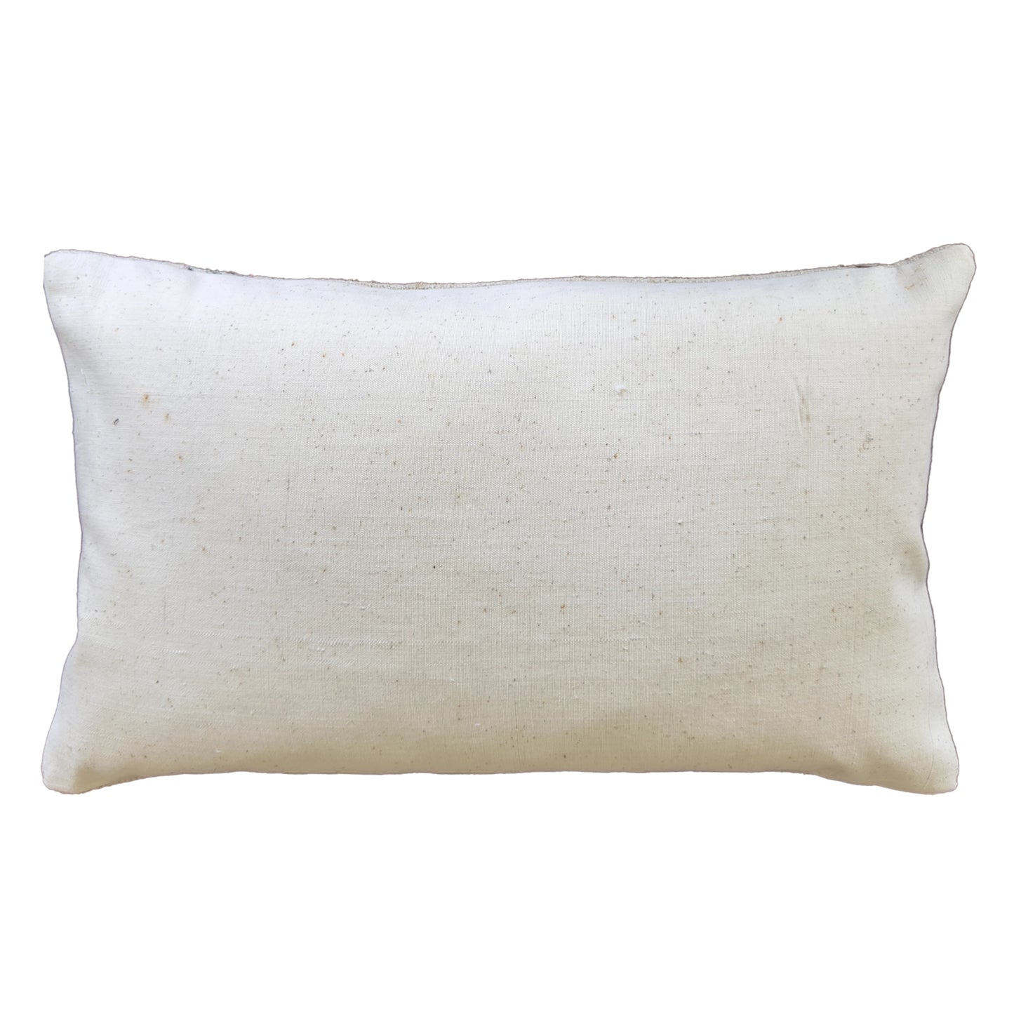 Antique grain sack lumbar pillow with heritage stripe, handmade vintage linen cushion cover, 40x60 cm