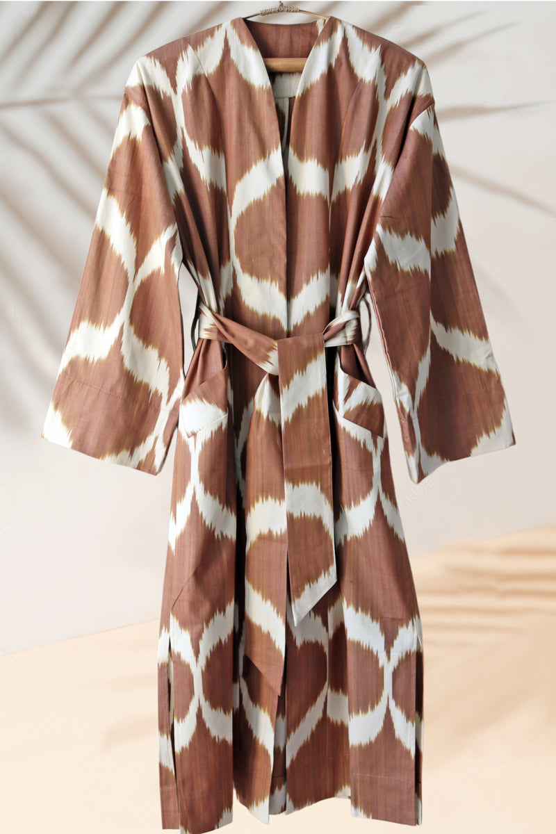 Cotton Ikat Caramel Caftan MIASETA