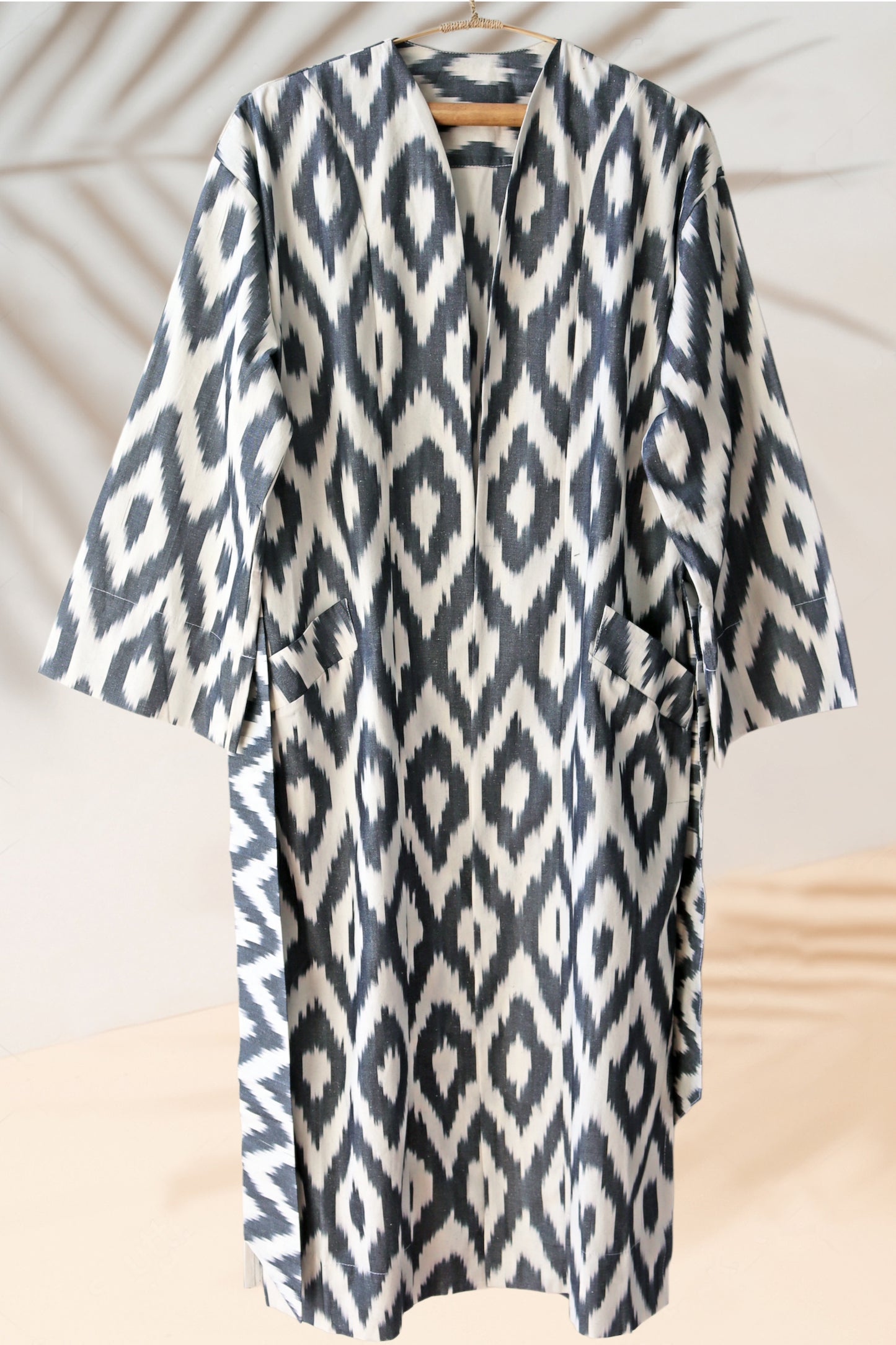 Cotton Ikat Black Caftan