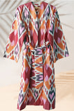 Cotton Ikat Pink Orange Caftan