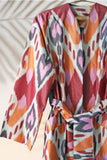 Cotton Ikat Pink Orange Caftan