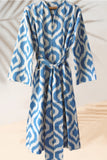 Cotton Ikat Blue Caftan
