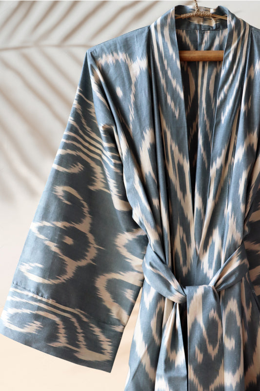 Cotton Ikat Kimono Style Caftan 037