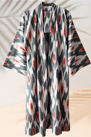 Cotton Ikat Kimono Style Caftan 039