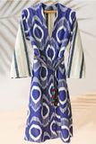 Silk Ikat Linen Double Side Caftan