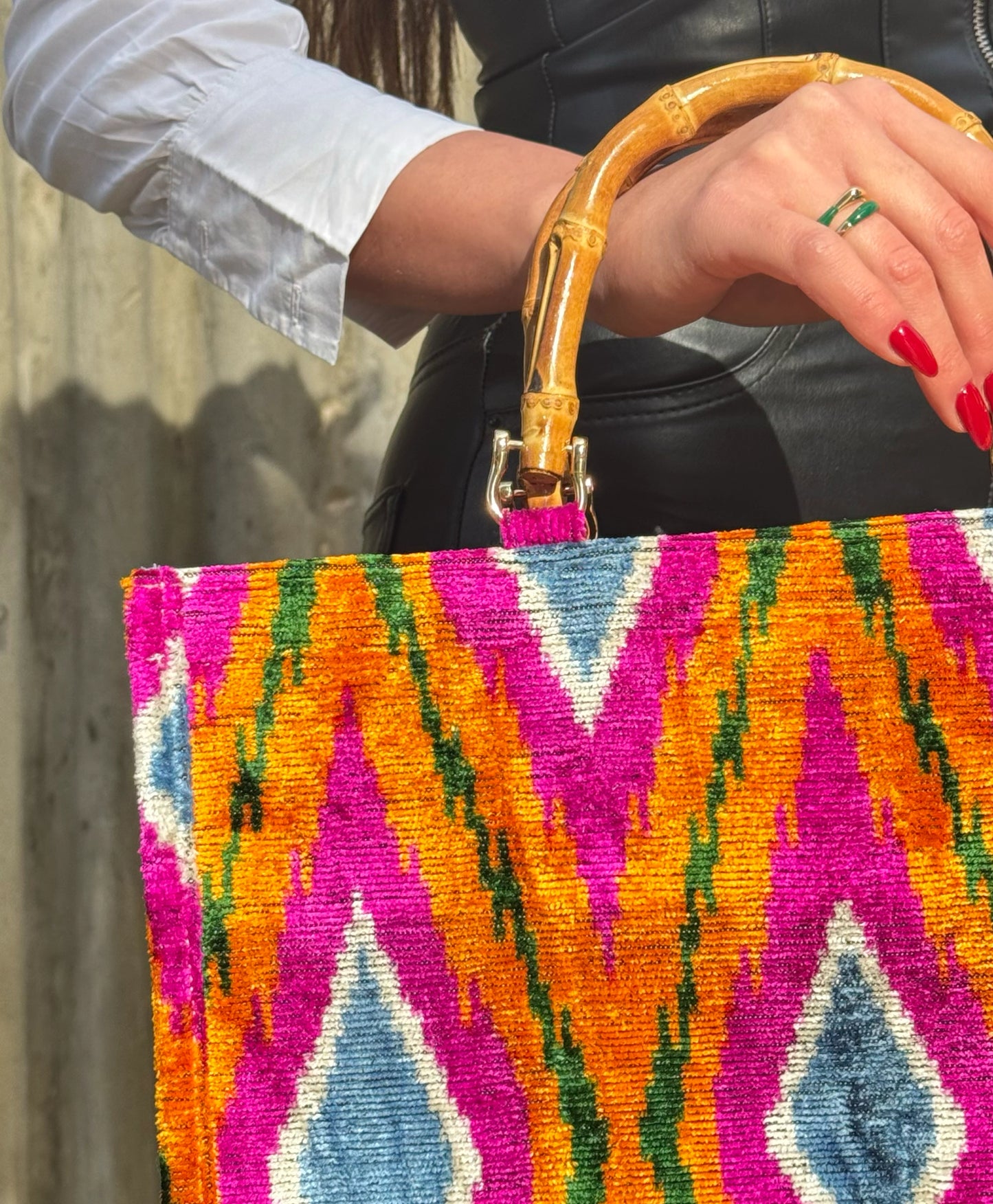 Bamboo Handles Tote Bag