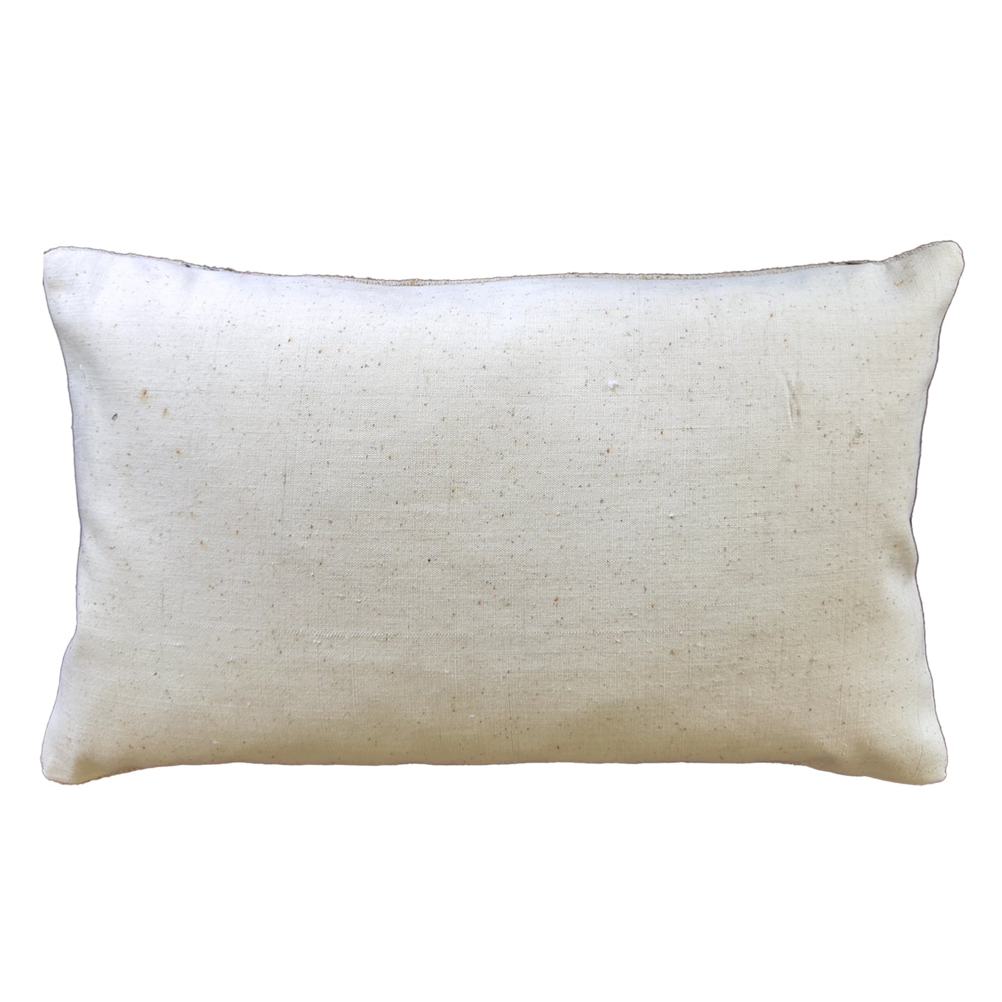 Antique grain sack lumbar pillow with heritage stripe, handmade vintage linen cushion cover, 40x60 cm