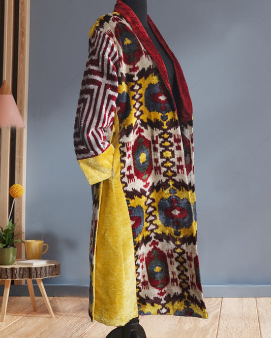 Silk Velvet Ikat Coats Unique – Timeless Elegance and Luxury