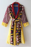 Silk Velvet Ikat Patchwork Coat