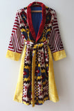 Silk Velvet Ikat Patchwork Coat