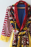 Silk Velvet Ikat Patchwork Coat