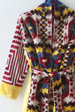 Silk Velvet Ikat Patchwork Coat