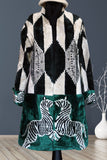 Ikat coat, silk velvet ikat coat, Silk velvet ikat unique black and white caftan, jacket