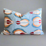 Silk ikat antique stripes linen burgandry cushion cover 40x60 cm