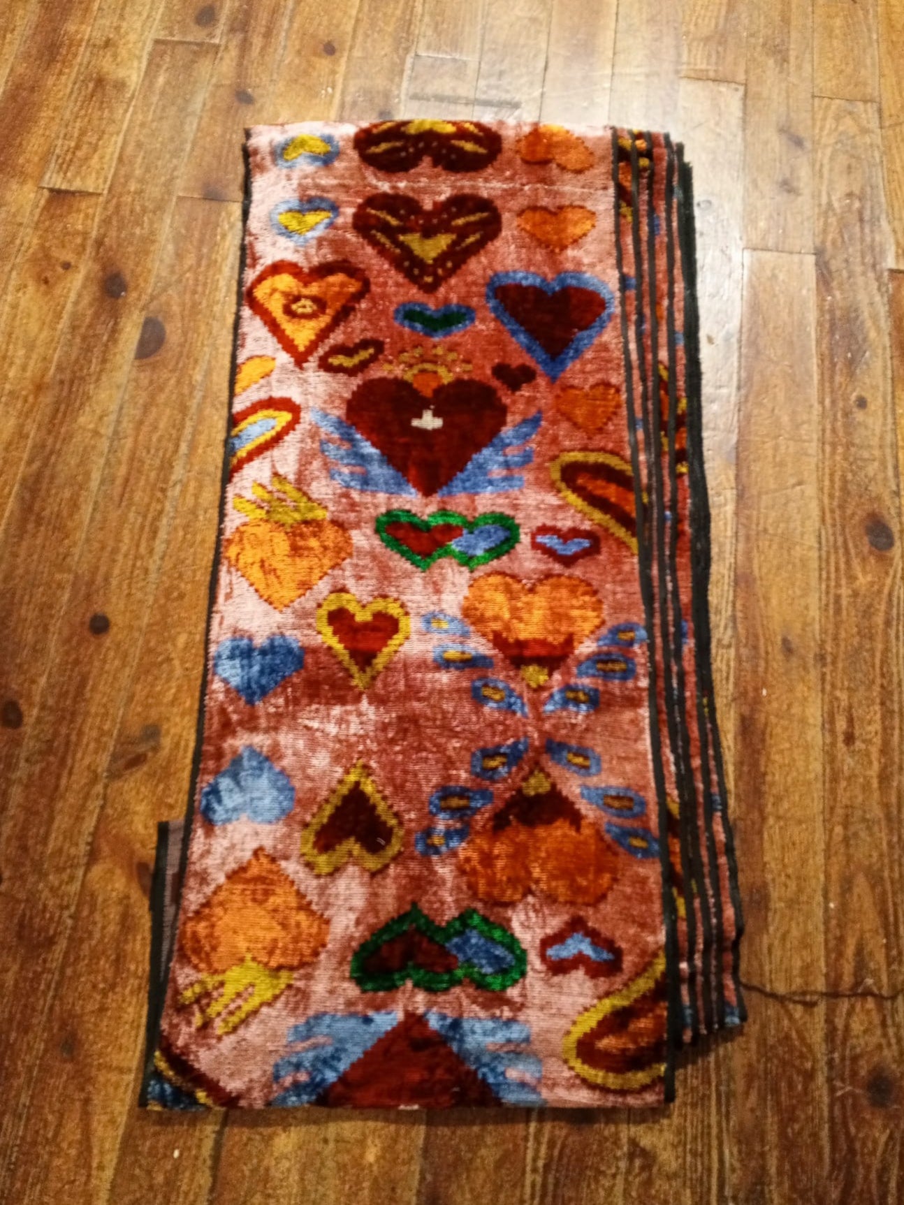 Silk velvet ikat fabric by meter