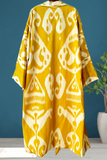 Handwoven silk ikat coat caftan.