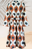 Ikat silk handwoven brown caftan