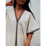 Handwoven Caftan Dress with ribbon 4