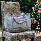 Linen Large Red Blue Stripes Big Size