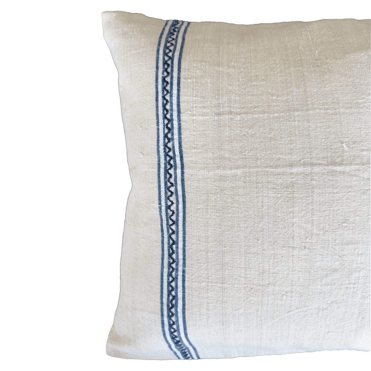 Double-Sided Antique Handwoven Linen Cushion Cover in Natural Linen