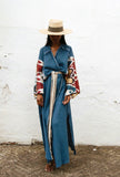 Silk Ikat Muslin Robe Indigo