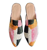 silk velvet ikat slippers size 40