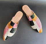 silk velvet ikat slippers size 40