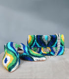 Silk velvet ikat handmade sharp pointed toes slippers