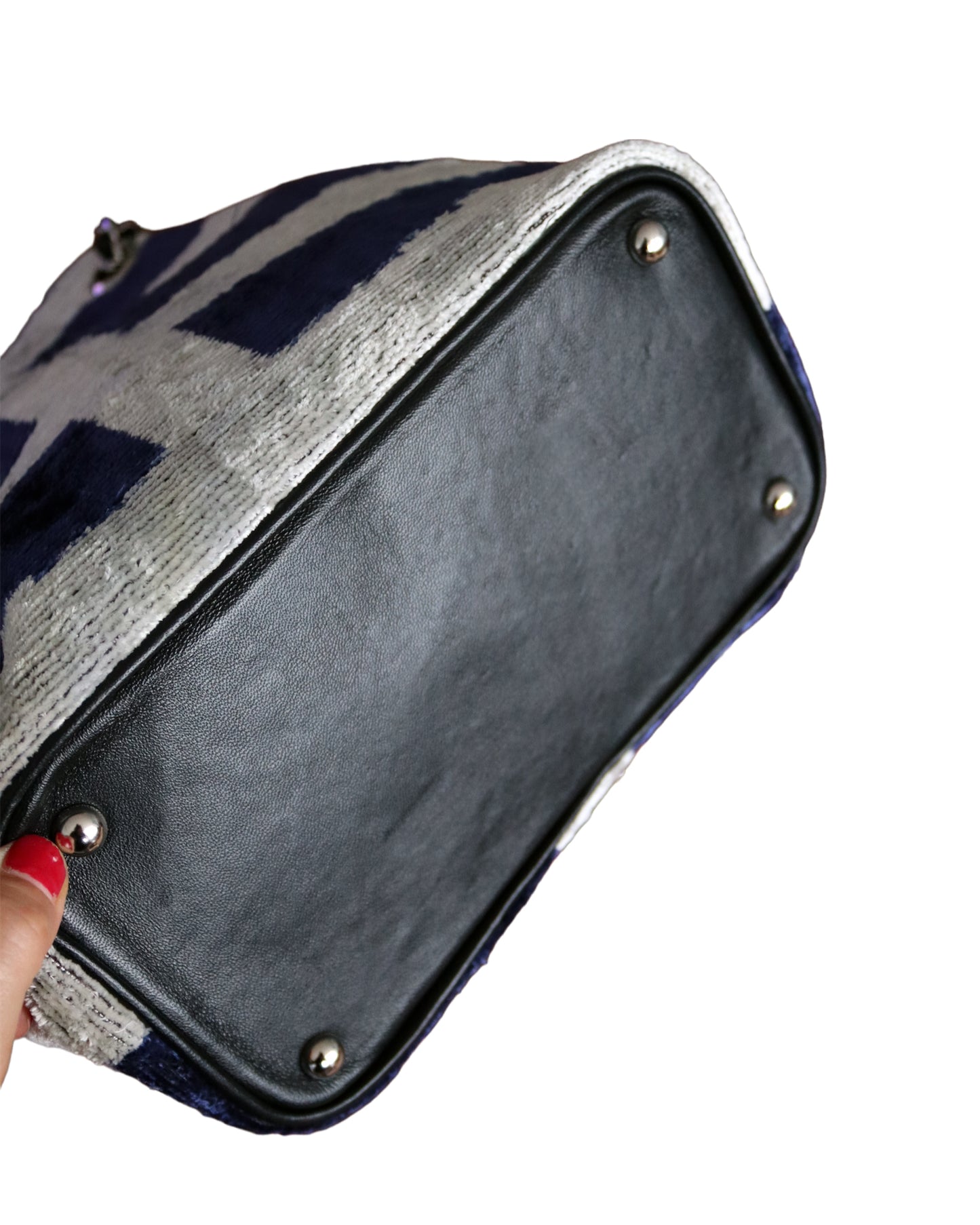 Silk Velvet Ikat Bucket Bag-007