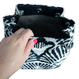 Silk Velvet Ikat Bucket Bag-009