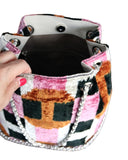 Silk Velvet Ikat Bucket Bag-012