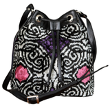 Silk Velvet Ikat Bucket Bag-021
