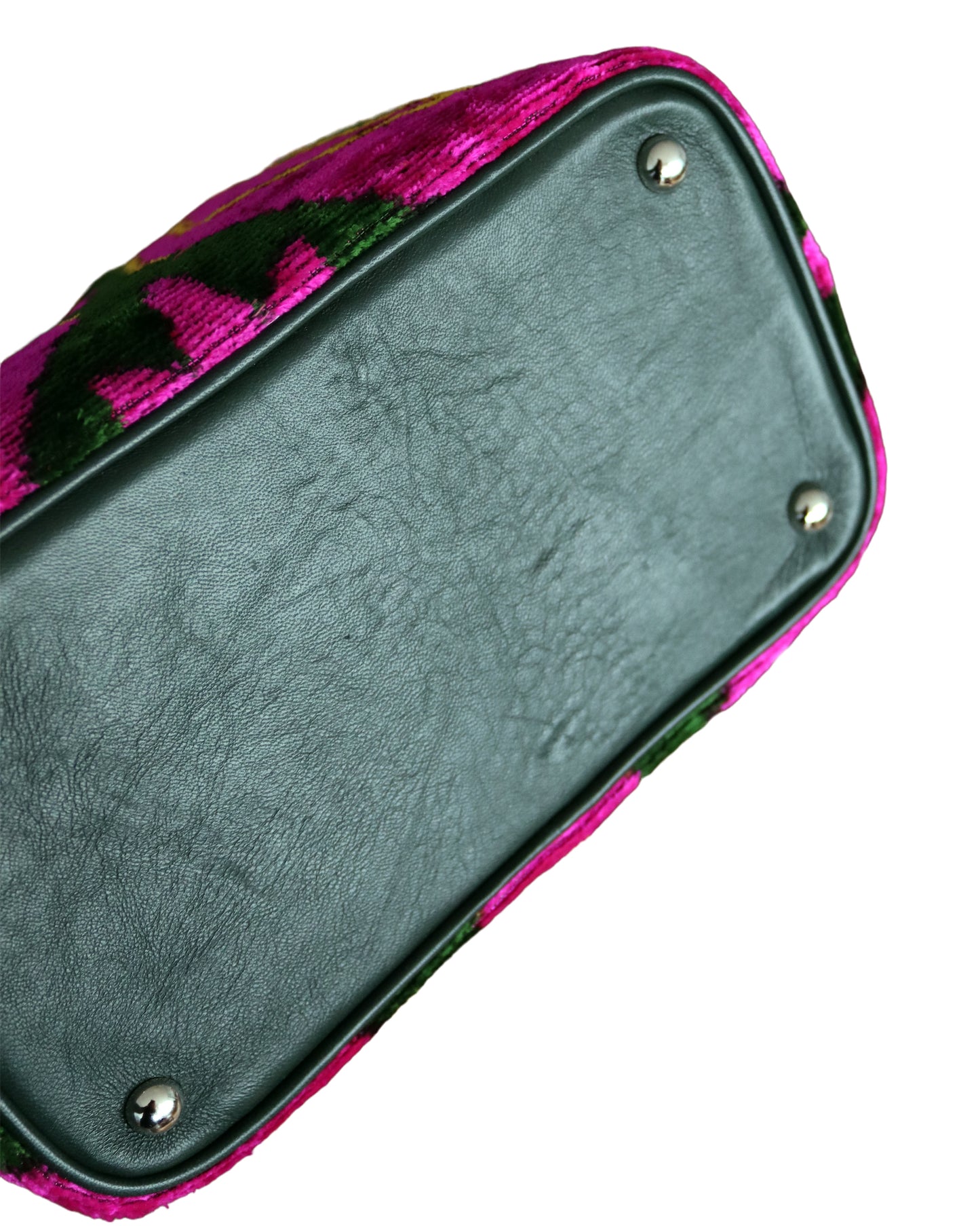 Bolso tipo cubo de terciopelo de seda Ikat - 004