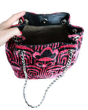 Silk Velvet Ikat Bucket Bag-005