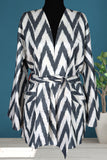 Cotton Ikat Black Zig Zag Caftan