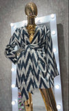 Cotton Ikat Black Zig Zag Caftan