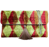 Explore our collection of Silk İkat Clutch Bags and Velvet İkat Handbags, expertly handcrafted using traditional Uzbek fabrics. Each unique piece is an artisanal creation, blending ethical fashion with timeless elegance. Perfect for Christmas shopping, these silk velvet bags offer a touch of the Grand Bazaar's charm. Designed for women who appreciate meticulous craftsmanship and luxurious materials, our handbags are the ideal accessory for a stylish and eco-conscious wardrobe. Wholesale bag sales available