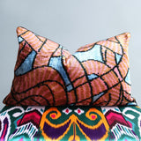 cushion cover silk velvet ikat / cotton ikat 40x60cm vc026