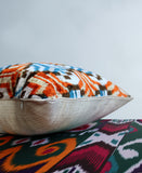 cushion cover silk velvet ikat / organic linen 40x60cm vl028