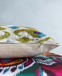 cushion cover silk velvet ikat / organic linen 40x60cm vl035