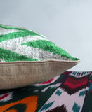 cushion cover silk velvet ikat / organic linen 40x60cm vl019