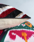 cushion cover silk velvet ikat / organic linen 40x60cm vl018